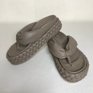 Paloma Barcelo Henry Constance Chunky Braided Platform Thong Sandals Size 38